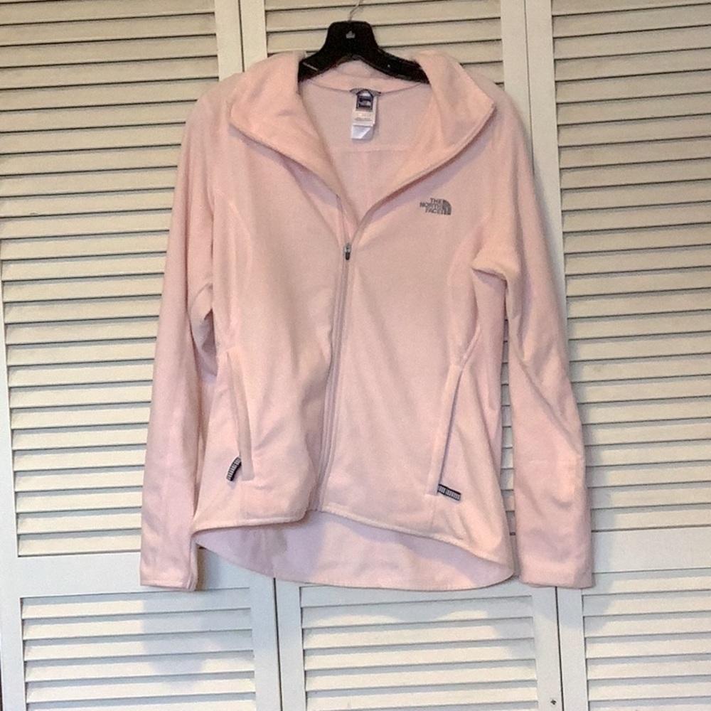 The north face powder pink outdoors jacket with pink zipper